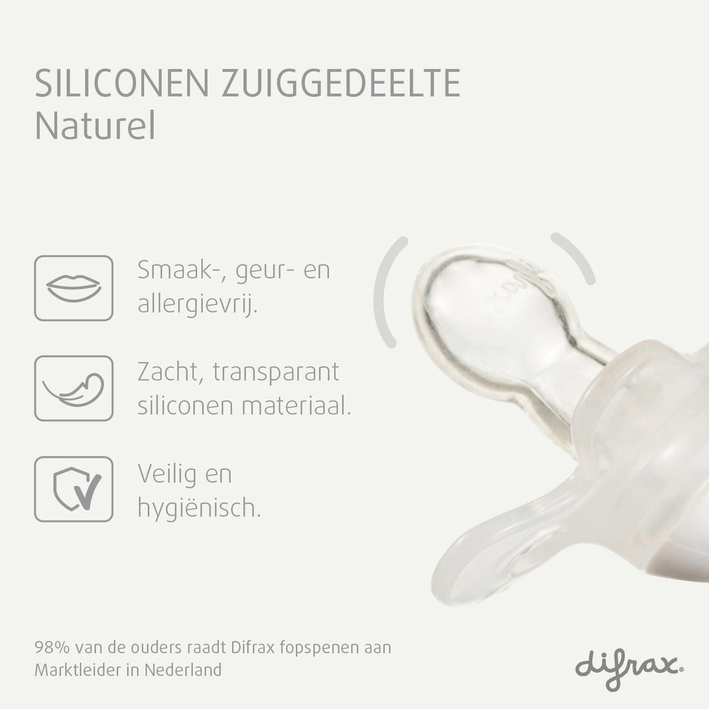 Difrax natural newborn grijs 2 stuks