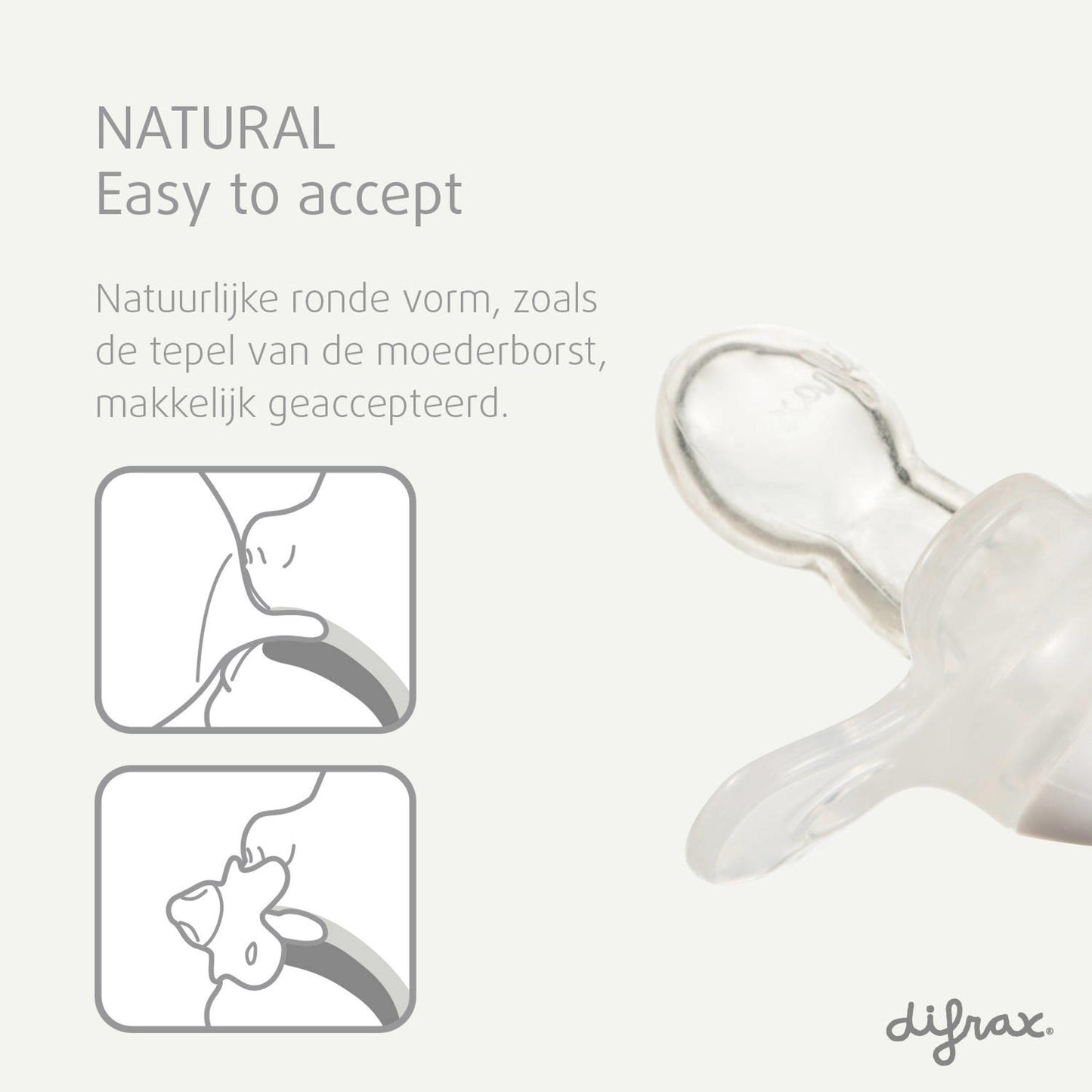 Difrax natural newborn grijs 2 stuks