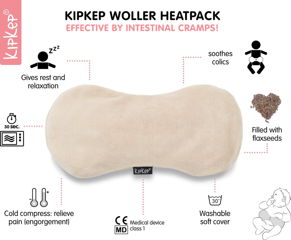 Kipkep woller warmtekussen creme