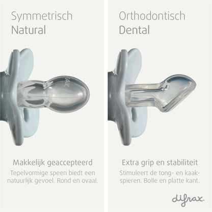 Difrax natural newborn grijs 2 stuks
